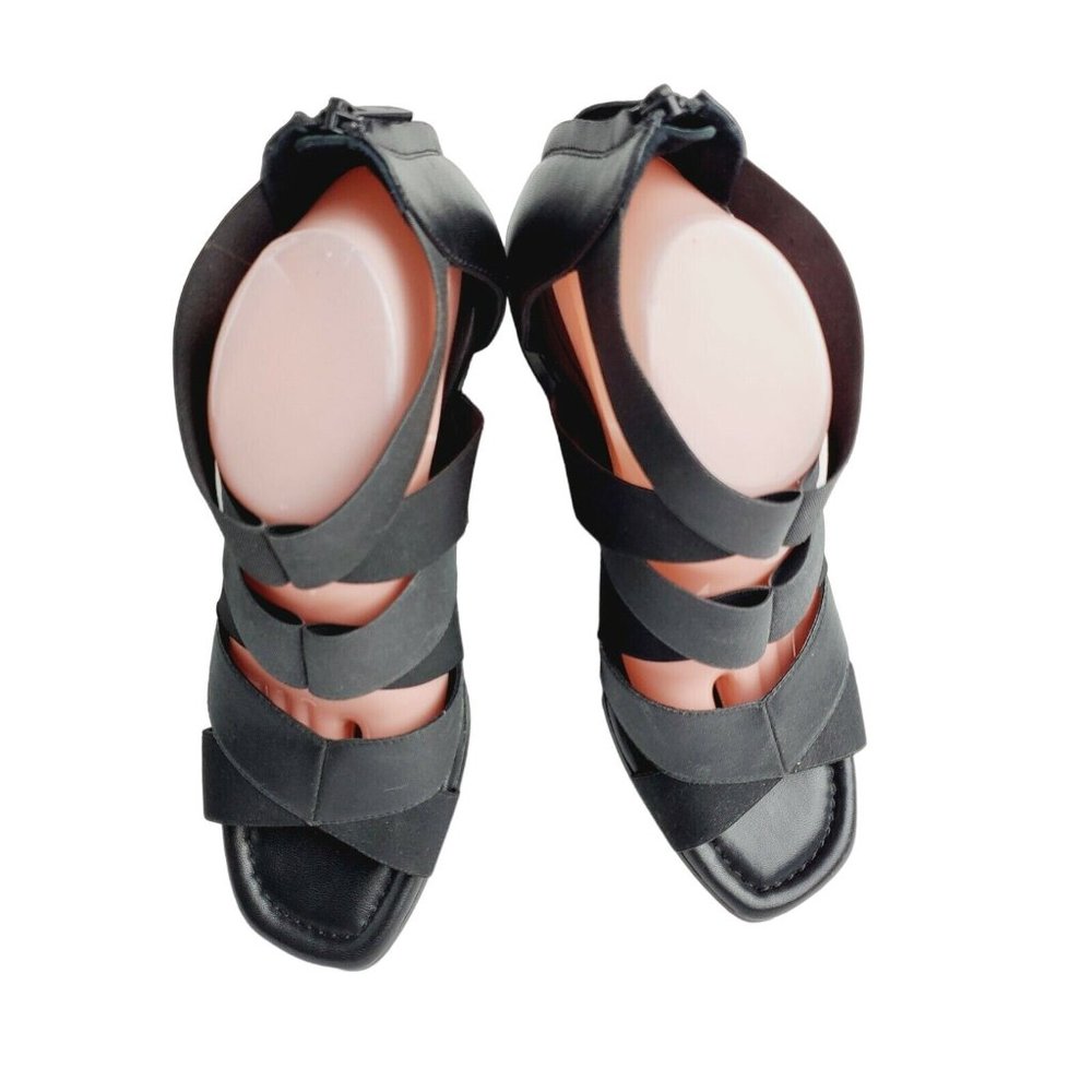 Donald Pliner Lelle Women's Black Strappy Caged Wedge Sandals Sz 9.5M - Picture 3 of 10